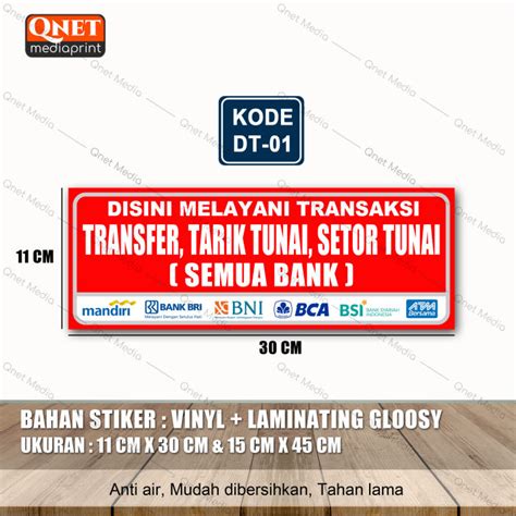 Stiker Melayani Transfer Tarik Setor Laminasi Glossy Lazada Indonesia