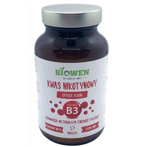 Biowen Kwas Nikotynowy Witamina B3 Proszek Efekt Flush 120g Z Natury