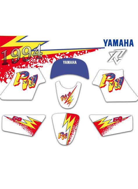 xride fr vous propose un 1994 s REPLICA YAMAHA PW 50 Kit déco graphics