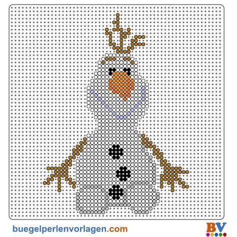 Frozen Eiskönigin Olaf Bügelperlen Vorlage perler bead pattern