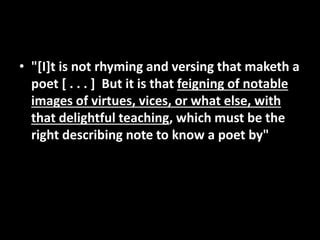 Sir Philip Sidney S Defence Of Poesie Ppt