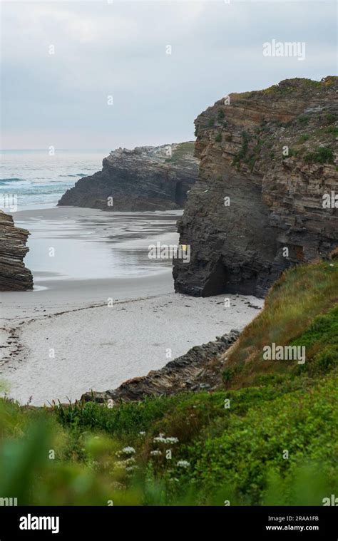 Aerial view of As Catedrais beach in north Spain Stock Photo - Alamy