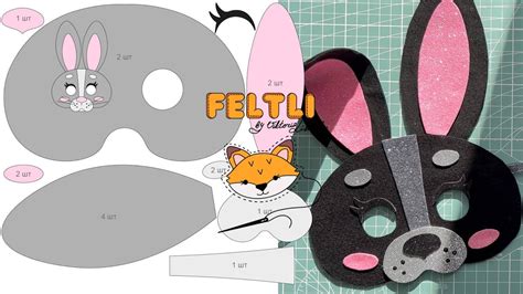 Новогодняя маска зайки своими руками Как сделать маску зайки Diy Felt Rabbit Mask Youtube