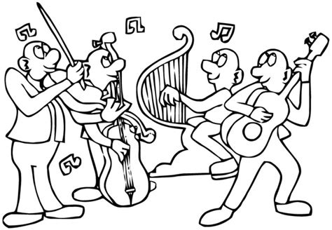 Coloriage Groupe de musique dessin gratuit à imprimer