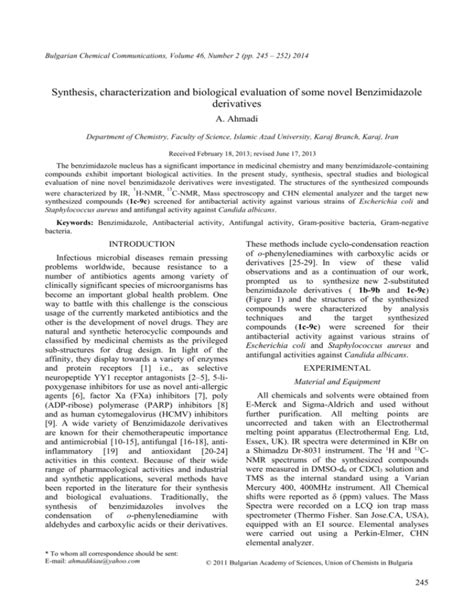 Synthesis Characterization And Biological Evaluation Of Some