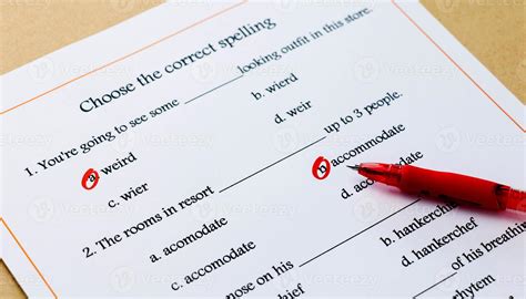 english spelling vocabulary test  stock photo  vecteezy