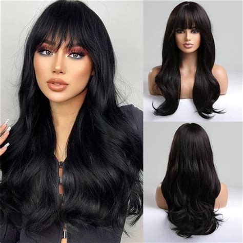 Hair Hot Long Straght Wigs For Women Auburn Hair With Bangs Black Poshmark