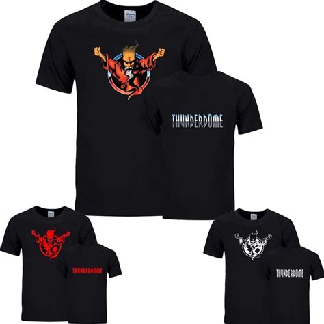Thunderdome Mens Tshirt Hardcore Techno And Gabber Sides Printed Short