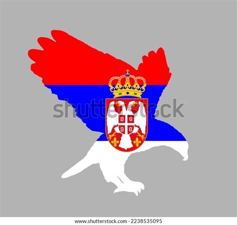 Serbian Flag Over Eagle Bird National Stock Vector (Royalty Free ...