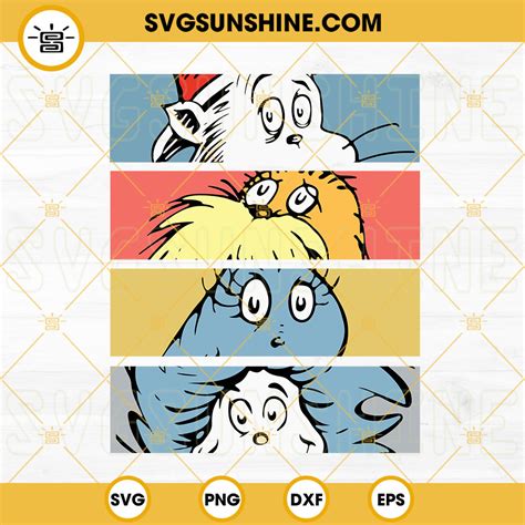 Dr Seuss Characters SVG, Dr Seuss Day SVG, The Cat In The Hat SVG ...