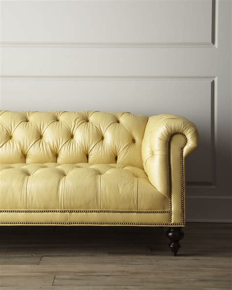 Yellow Leather Sofa Set Baci Living Room