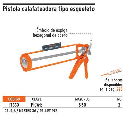 PISTOLA CALAFATEADORA TIPO ESQUELETO Instal