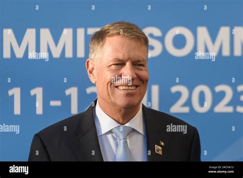 VILNIUS, LITHUANIA. 12th July 2023. Klaus Werner Iohannis, President of ...