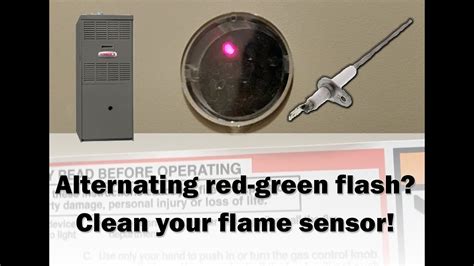 Lennox G43UF Furnace Alternating Red Green LED Lights Repair Flame