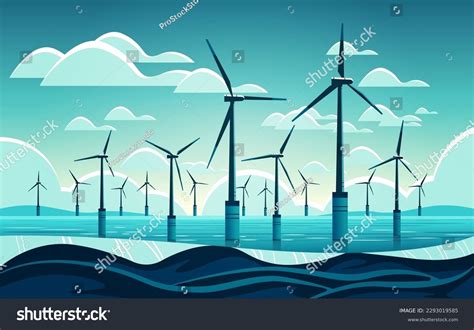 Offshore Wind Farm Turbines Sea Ocean Stock Vector Royalty Free 2293019585 Shutterstock