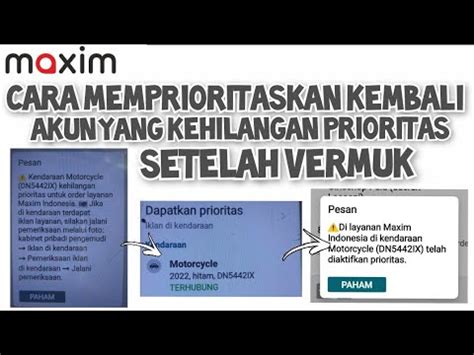 CARA PRIORITAS KAN AKUN KEMBALI SETELAH GAGAL VERIFIKASI ATRIBUT MAXIM