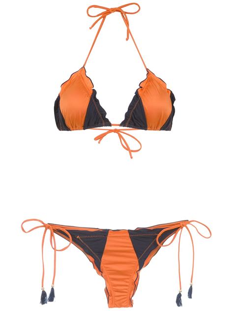 Brigitte Panelled Bikini Set Blue FARFETCH