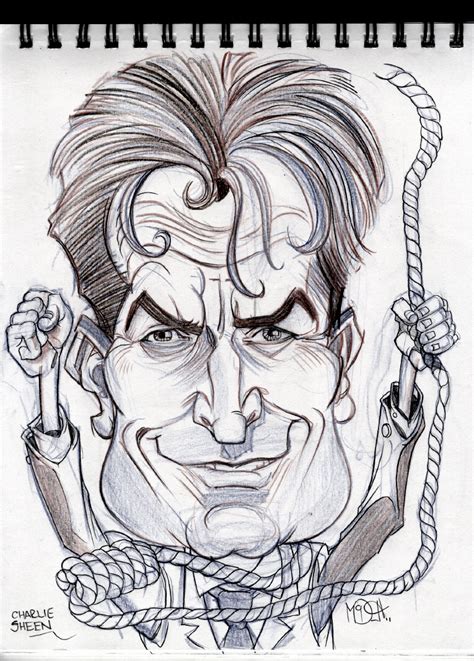 Sketches And Scribbles By Jim McDermott Caricature Sketch Of Charlie Sheen