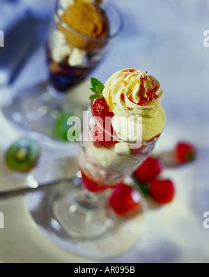 Chocolate Knickerbocker Glory Ice Cream Stock Photo Alamy