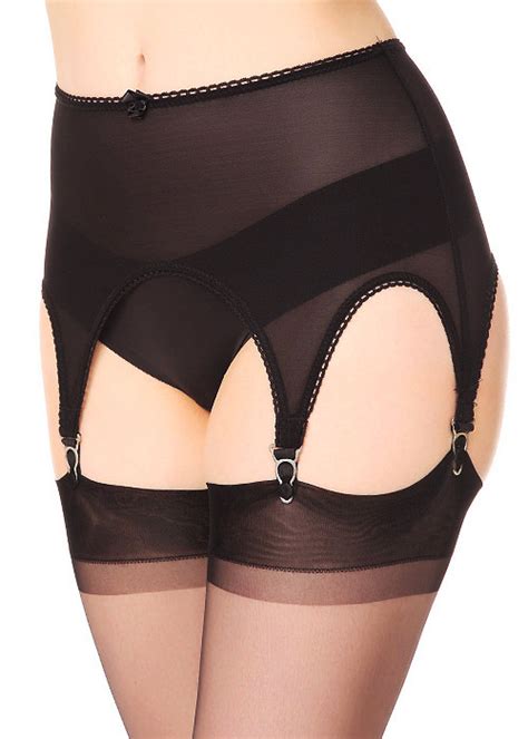 Elaine Edwards 6 Strap Powernet Suspender Belt UK Tights