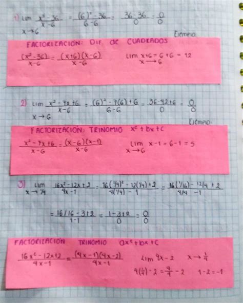 Ejercicios De Limites Resueltos Por Factorizacion Paso A Paso Brainly Lat