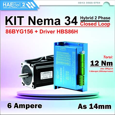 Jual Haebot 2 Motor Stepper Nema 34 Closed Loop 12nm Driver Hbs86h