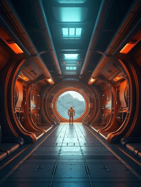 Interior of the Big Alien Spaceship. a Poster Template for the ...