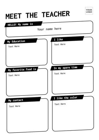 Edit Free Meet The Teacher Templates To Print