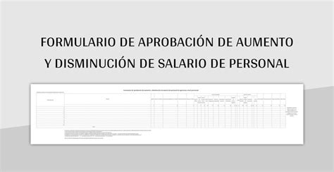 Plantilla de Excel Formulario De Aprobación De Aumento Y Disminución De