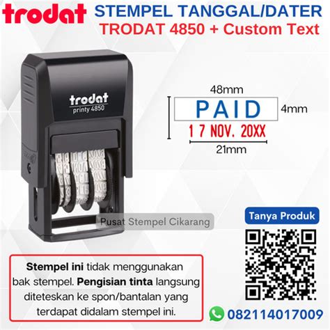 Jual Stempel Tanggal Otomatis Custom Text Dater Otomatis Trodat