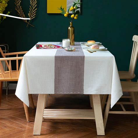 Amazon.com: qiden Farmhouse Tablecloth Waterproof Rectangle Burlap ...