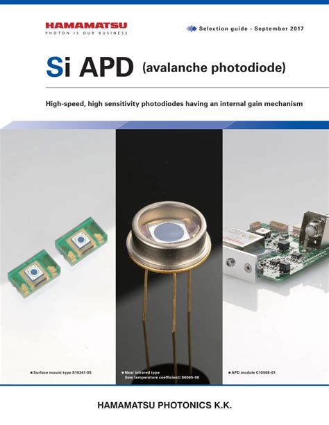 PDF Si APD Avalanche Photodiode Home Hamamatsu APD Avalanche