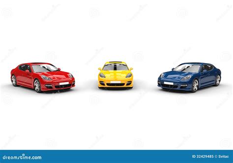 Yellow Red And Blue Fast Cars Stock Illustration Illustration Of Economical Energy 32429485