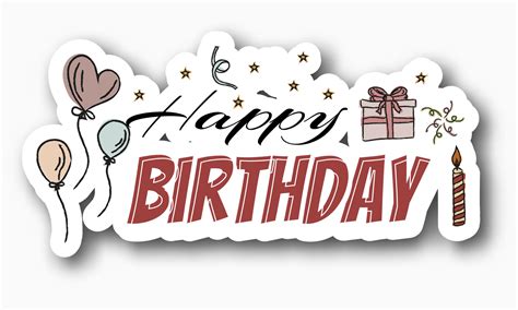 Happy Birthday Sticker 16122879 Vector Art At Vecteezy