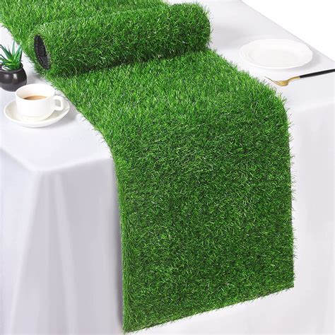 Artificial Grass Table Runners 12 X 36 Inch Green Grass Tabletop