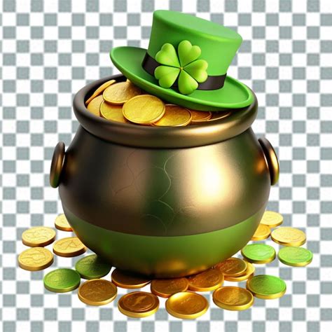 Premium Psd St Patrick39s Day Hat And Cauldron With Gold Coins