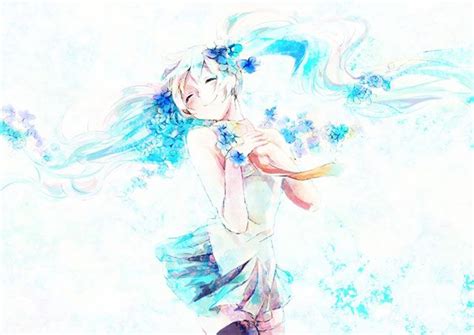 【初音ミク】花とミクの高画質なイラスト画像【ボカロ壁紙】 イラスト 可愛いイラスト アニメイラスト