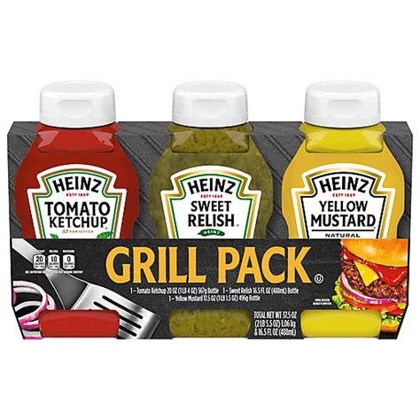 Heinz Grill Pack Tomato Ketchup Sweet Relish Yellow Mustard 1 Ea Buehlers