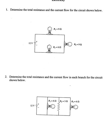 Solved Determine The Total Resistance And The Current Flow For The