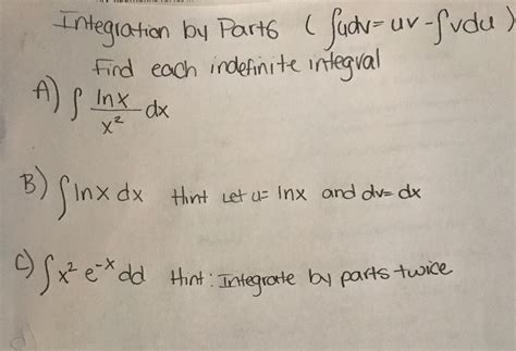 Solved Integration By Part6 Integral Udv Uv Integral