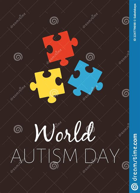 Poster Per La Giornata Mondiale Dell Autismo Con Puzzle E Illustrazione