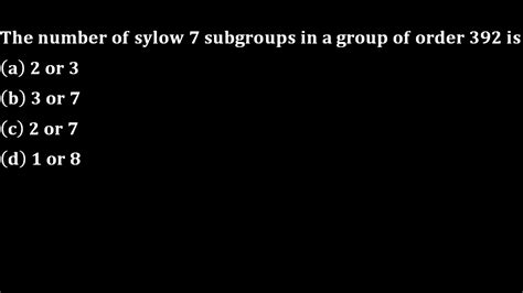 Kerala Psc Hsst Sylow Subgroup In A Group Theory Abstract Algebra