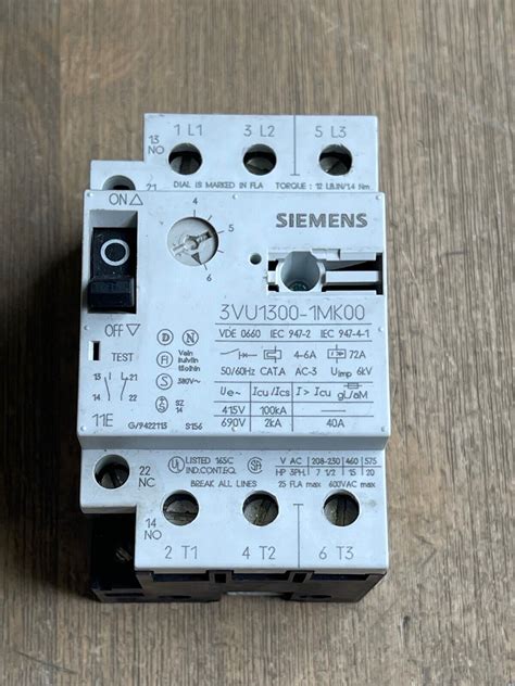 Siemens Vu Mk Motor Starter Protector A Ebay