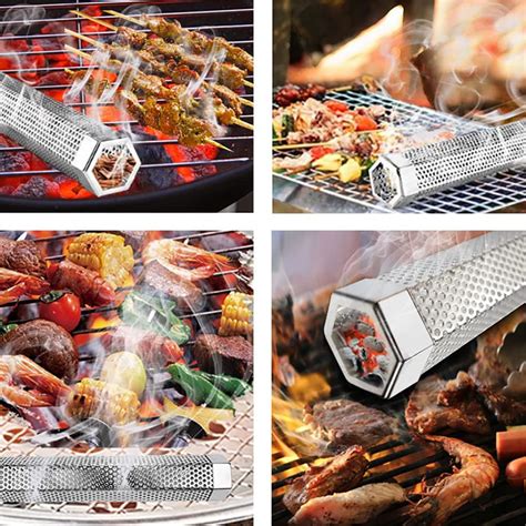 Langping 12 Inch 304 Stainless Steel Pipe Bbq Smoker Box Diamond