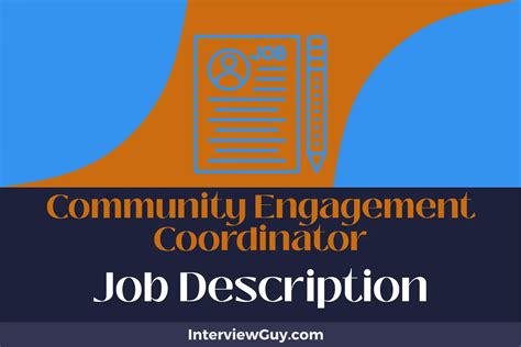 Community Engagement Coordinator Job Description Updated For 2025