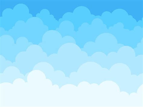 Fondo De Dibujos Animados De Cielo De Nubes Cielo Azul Con Cartel De