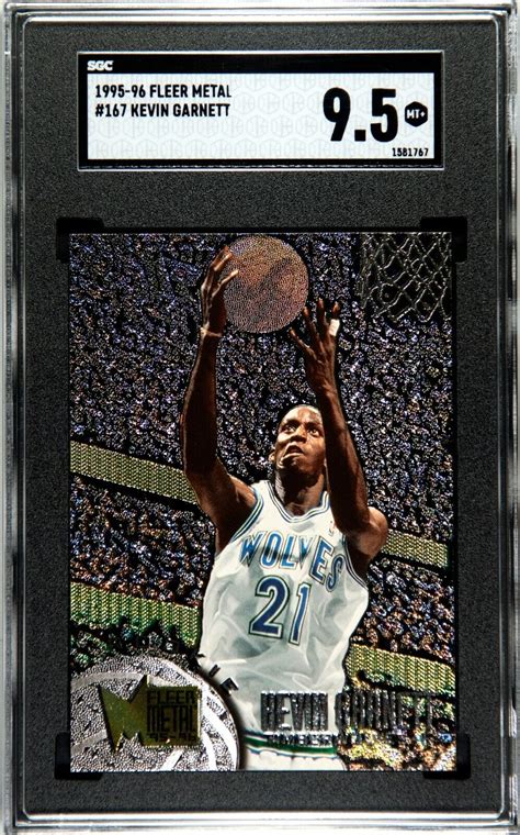 1995 1996 Fleer Metal Kevin Garnett Rookie Card 167 Graded SGC 9 5