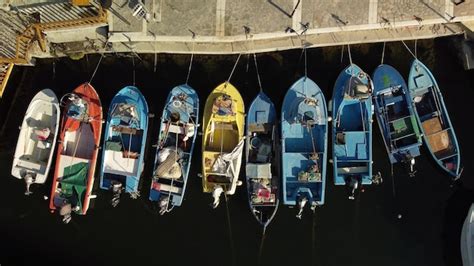 Premium Photo Aerial View Of Fishing Boats In Nesebar Ancient City On