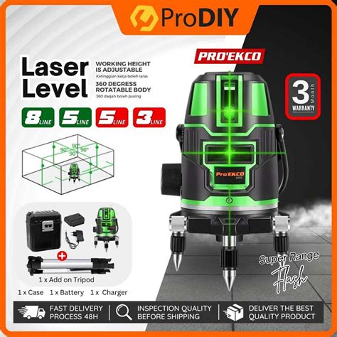 EKCO 8 Line 5 Line 3 Line Laser Level Automatic Adjustable 360 Rotary