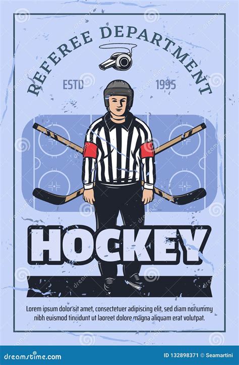 Referee On Skates Ice Hockey Sport Stock Vector Illustration Of